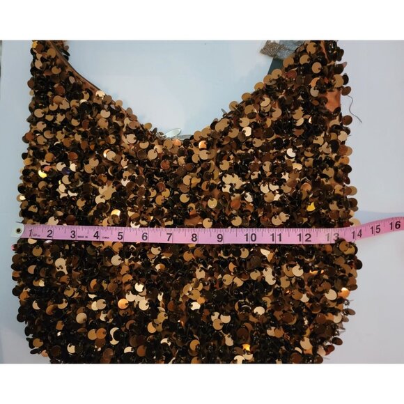 Bronze Sequin Shoulder Bag - Picture 9 of 10